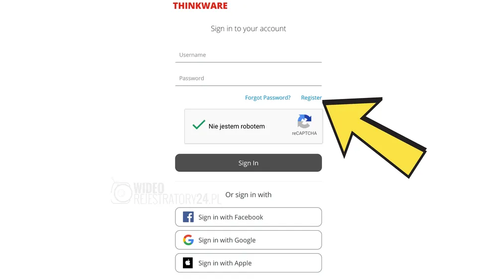 rejestracja thinkware connected